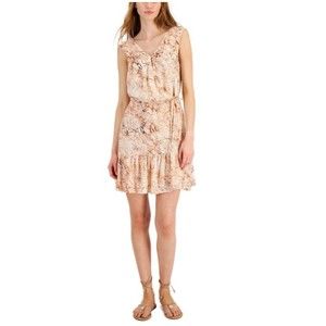 Inc International Concepts Topson Snake Printed Mini Dress Sleeveless V-Neck